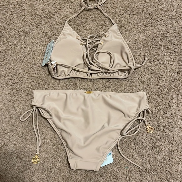 NWT luli fama 2pc la corredera cemento tan Sz S/M - Picture 5 of 5